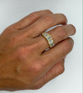 Emerald Cut Lab Diamond Half Eternity Bezel Ring