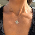 Emerald and Diamond Starburst Necklace