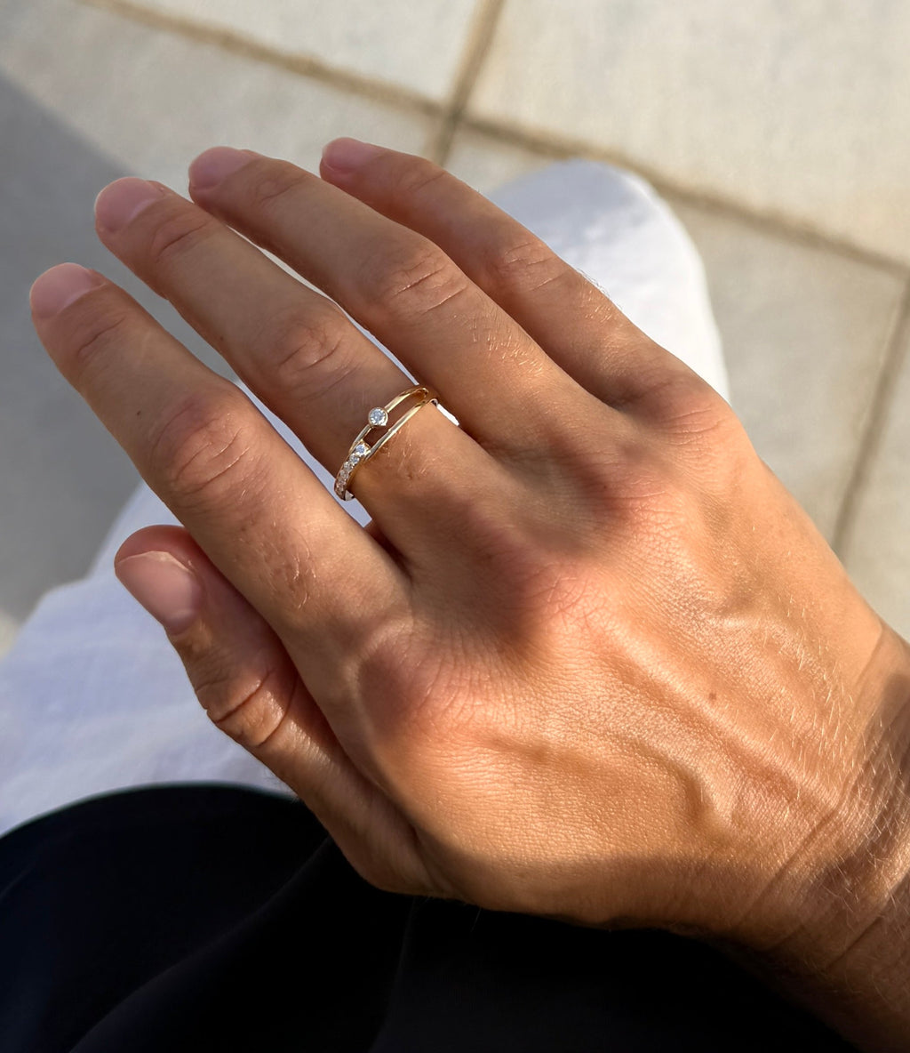 Dainty Diamond Loop Ring