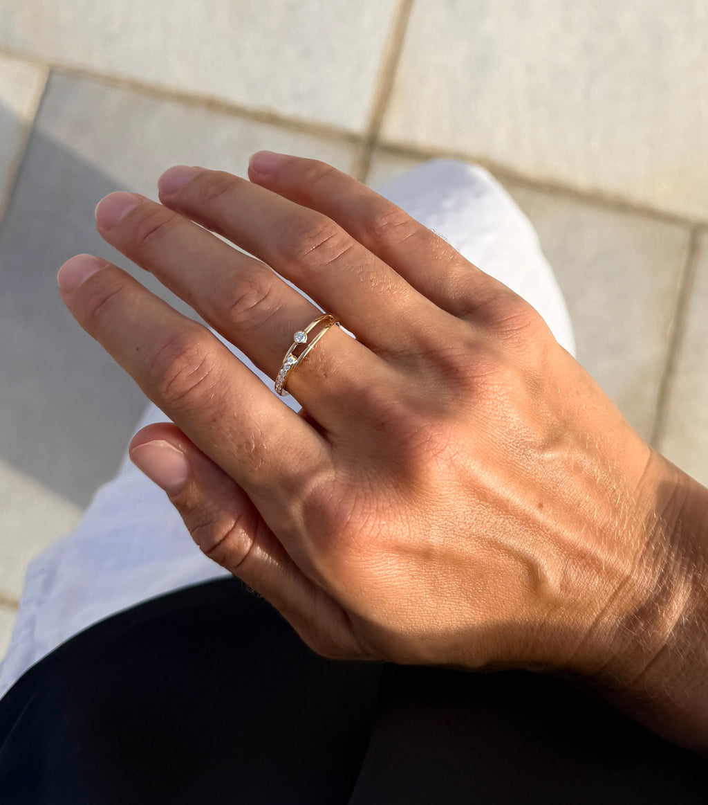 Dainty Diamond Loop Ring