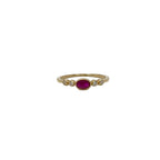 Dainty Oval Ruby Bezel Ring - PREORDER