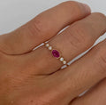 Dainty Oval Ruby Bezel Ring - PREORDER