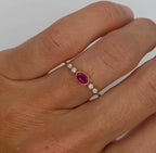 Dainty Oval Ruby Bezel Ring - PREORDER