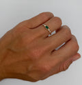 Dainty Emerald & Diamond Bezel Ring
