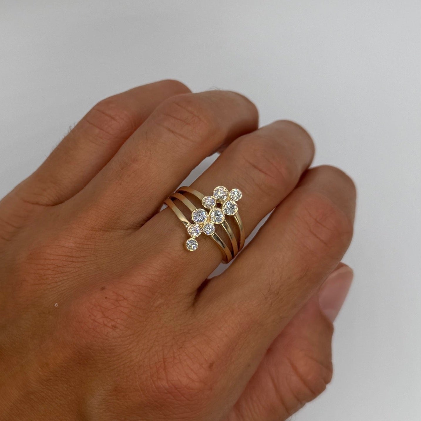 Bubble Bezel Cocktail Ring