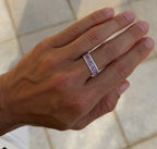 Pink Sapphire Half Eternity Band with Diamonds