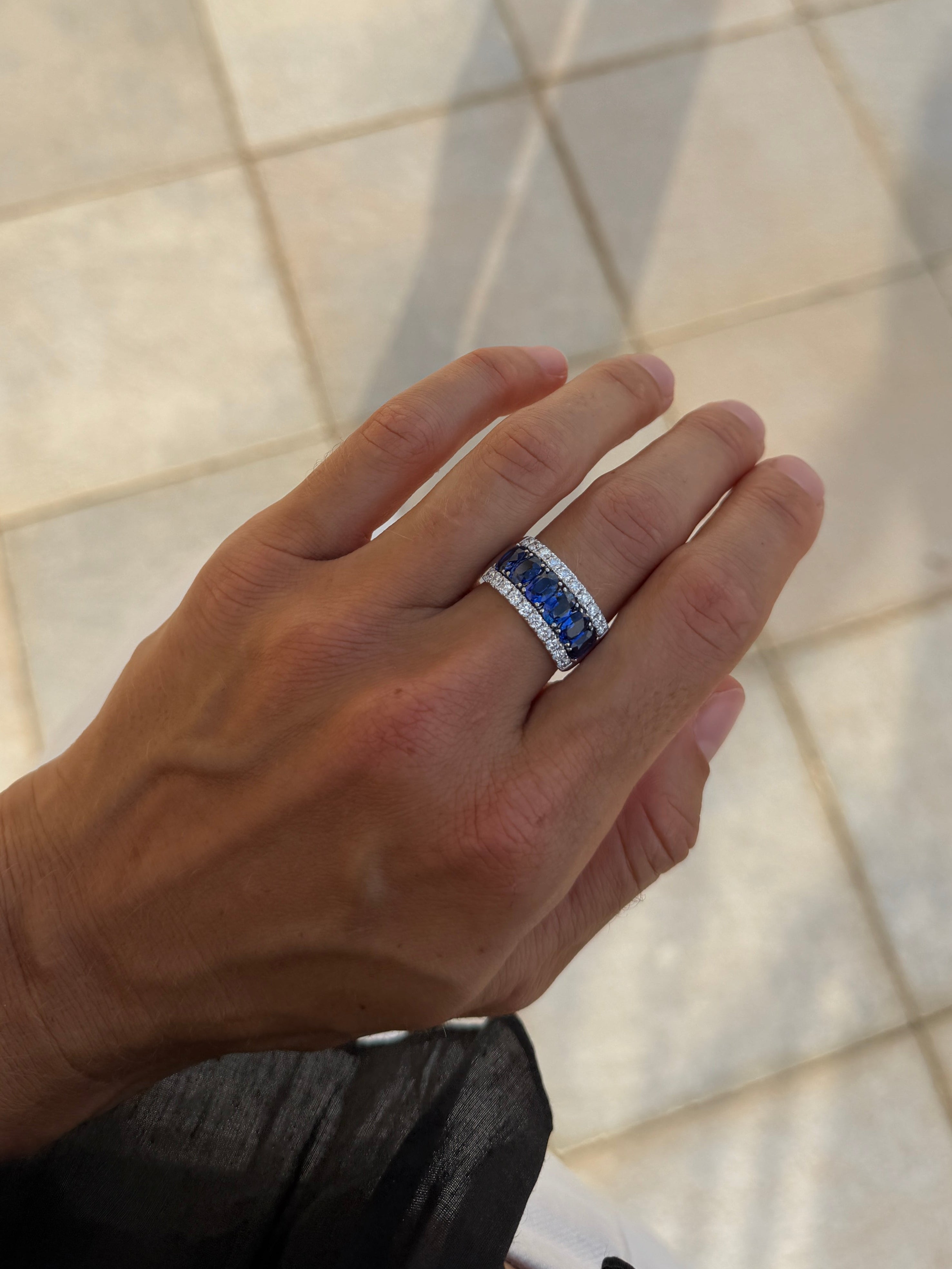 Sapphire and Diamond Statement Band