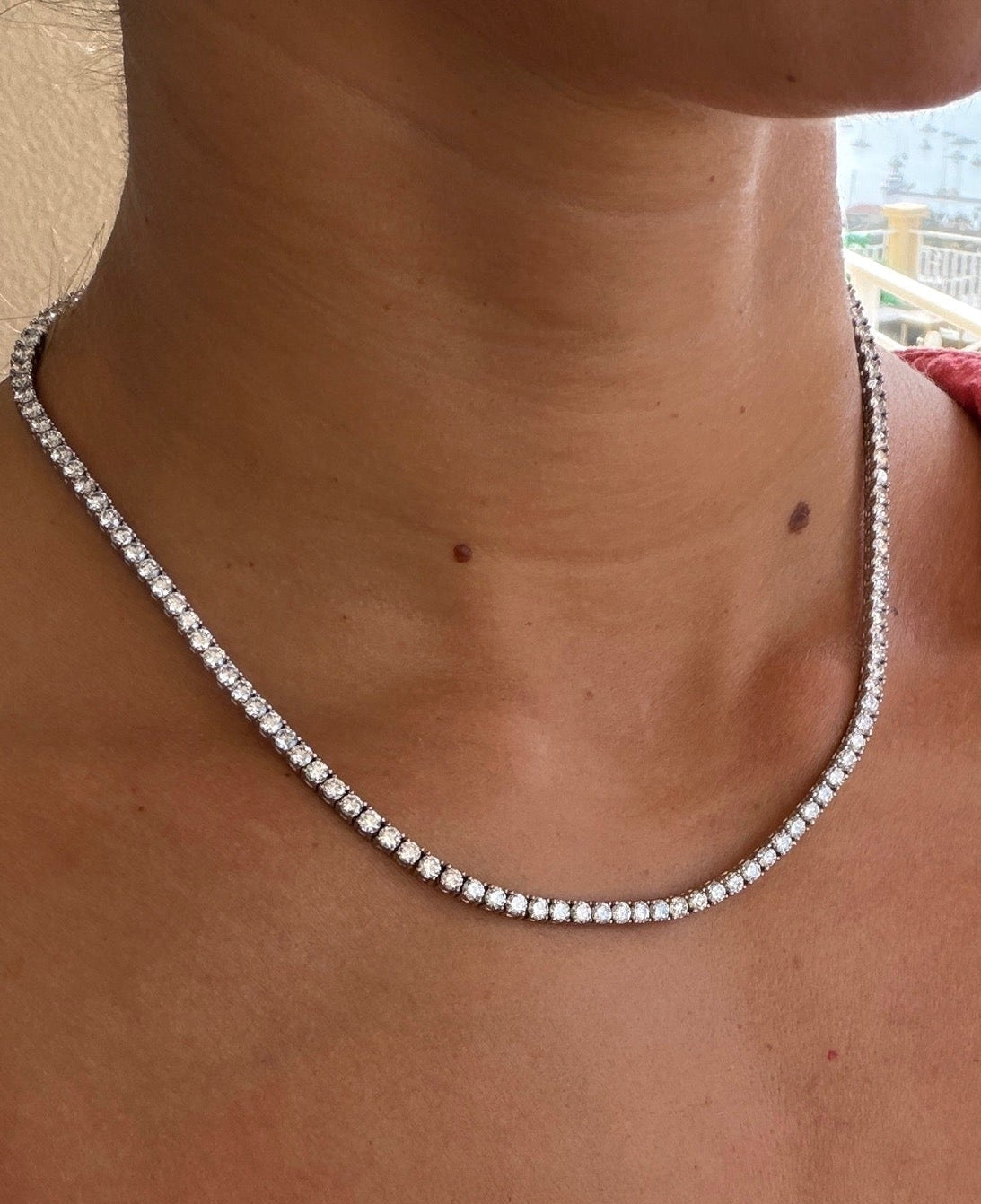 Medium Lab Diamond Tennis Necklace