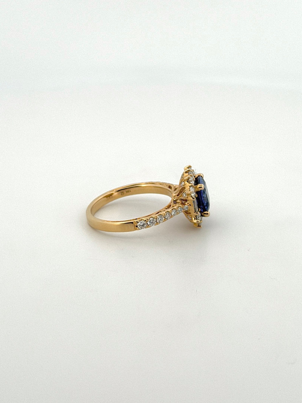 Tanzanite Ring with Diamond Sunburst Halo