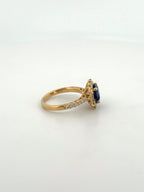 Tanzanite Ring with Diamond Sunburst Halo