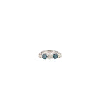 Round Blue and White Diamond Band