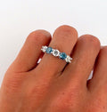 Round Blue and White Diamond Band