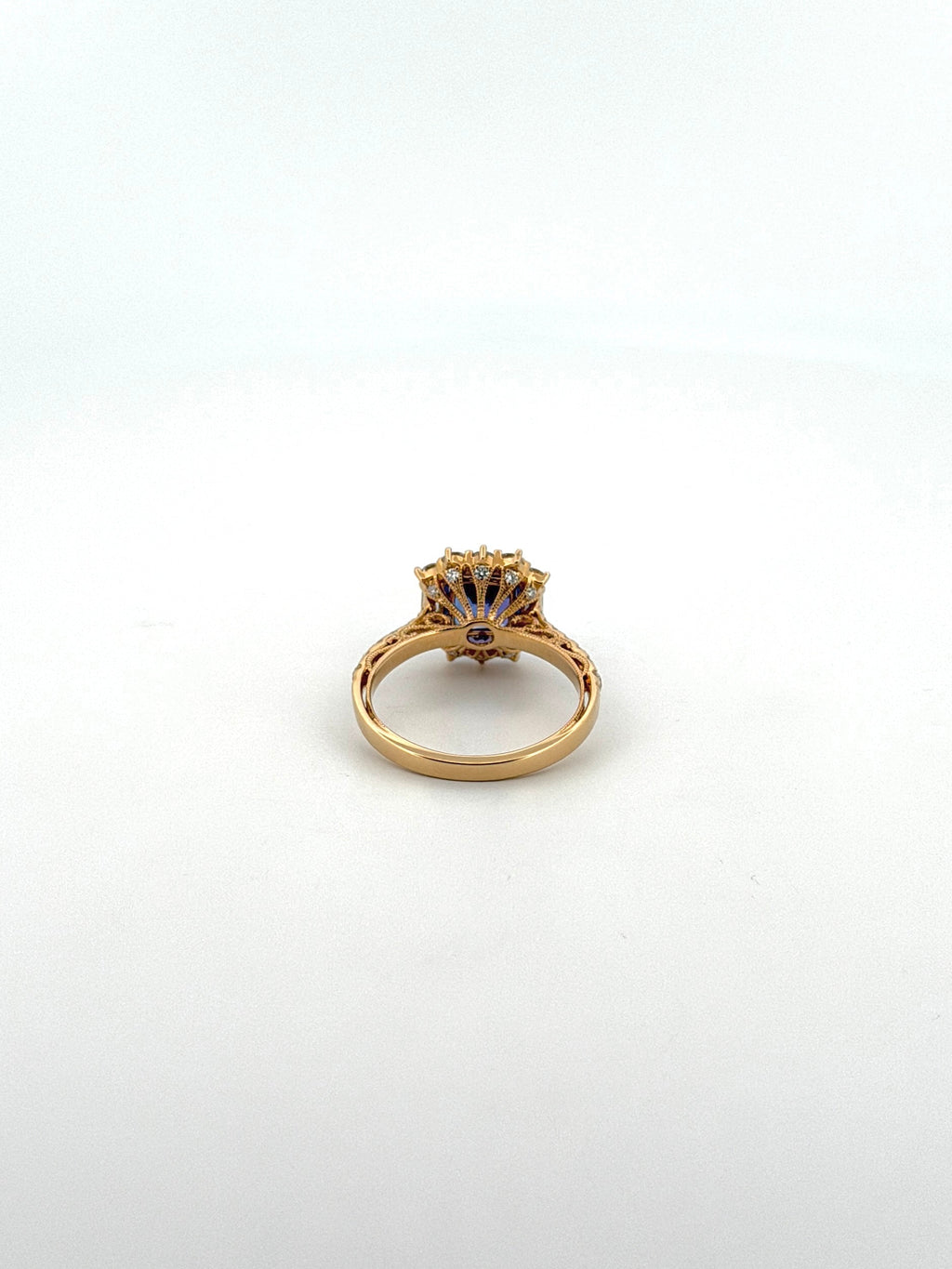 Tanzanite Ring with Diamond Sunburst Halo