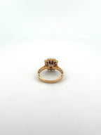 Tanzanite Ring with Diamond Sunburst Halo