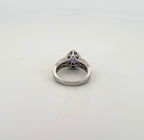 Tanzanite Pear Shaped Ring with Diamond Halo and Band