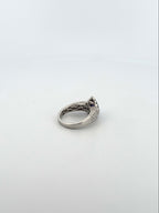Tanzanite Trillion Cut Cocktail Ring with Diamond Halo and Band