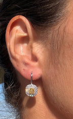 Yellow Diamond Drop Earrings