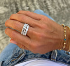 Emerald Cut Half Eternity Band