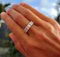 Emerald Cut Half Eternity Band