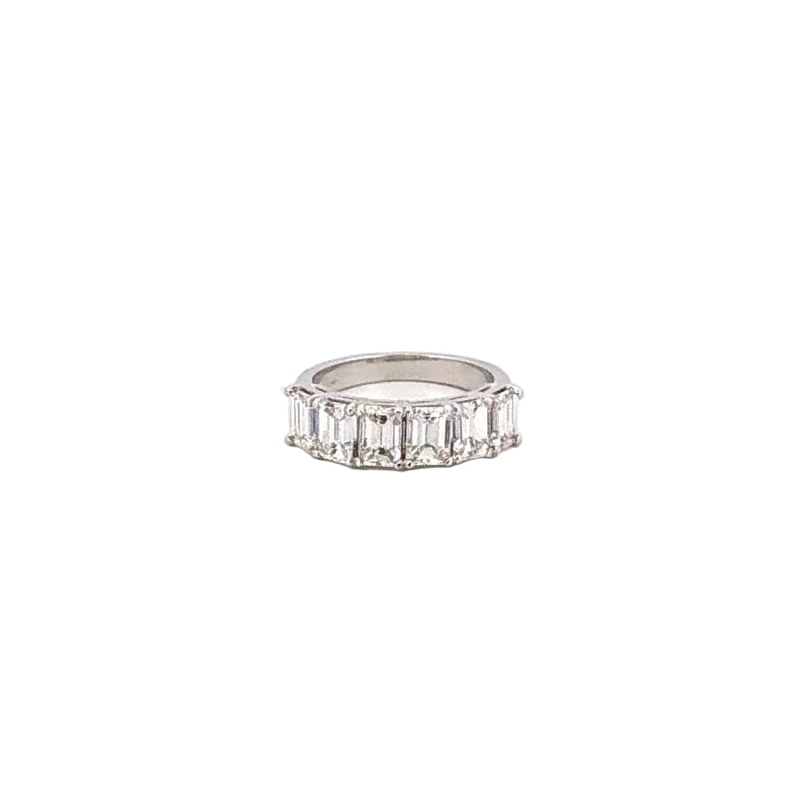 Emerald Cut Half Eternity Band