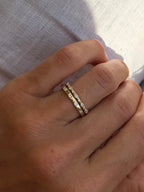 Dainty Alternating Baguette and Round Diamond Ring
