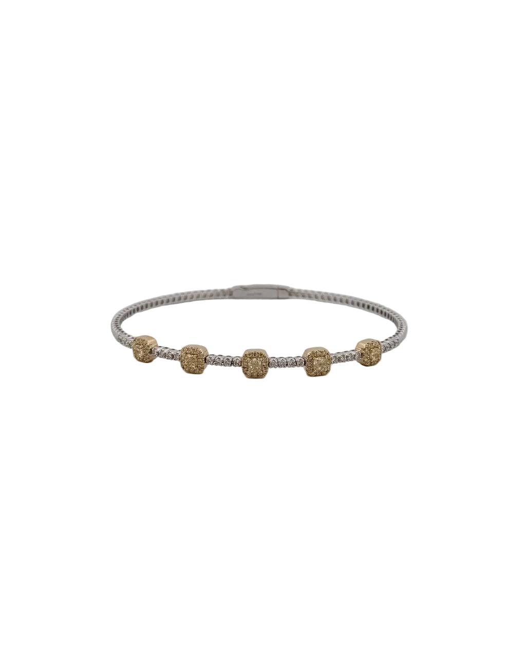 Cushion Yellow Diamond Flexi Bangle