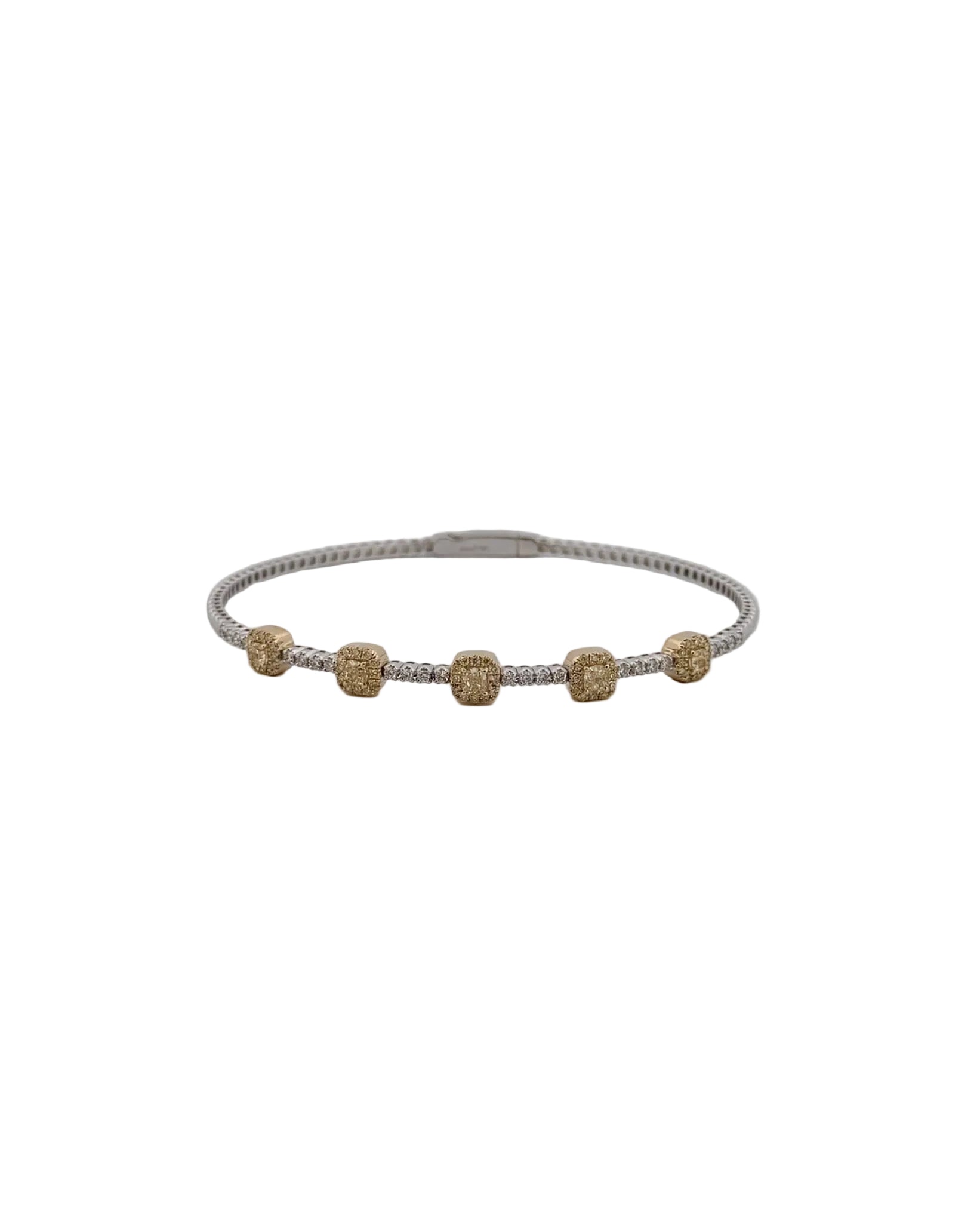 Cushion Yellow Diamond Flexi Bangle