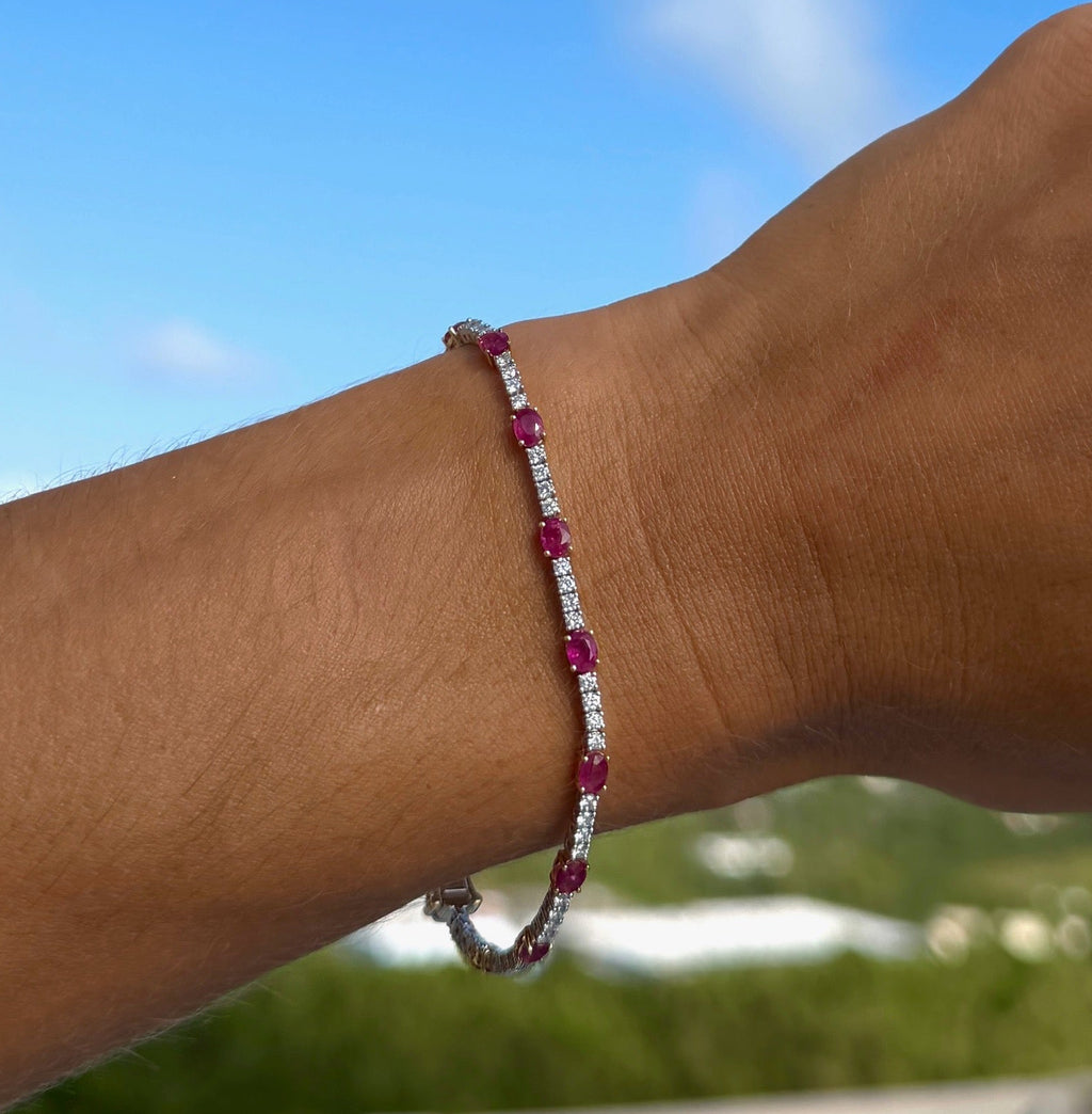Ruby and Diamond Tennis Bracelet