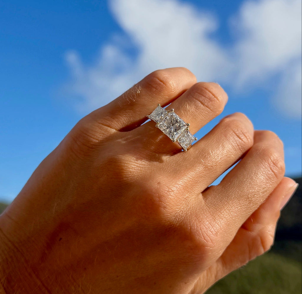 IGI Princess Cut Lab Diamond Trio Ring