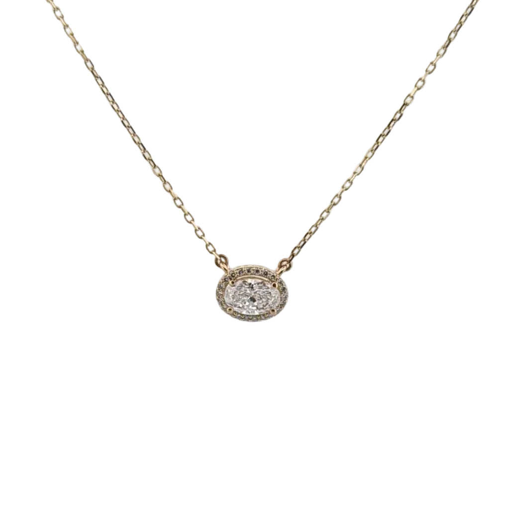 IGI Lab Oval Diamond Pendant Necklace
