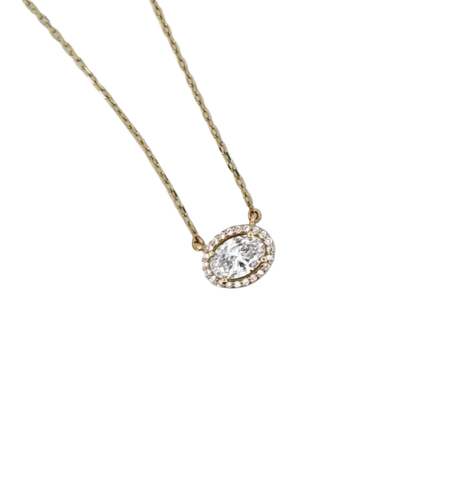 IGI Lab Oval Diamond Pendant Necklace
