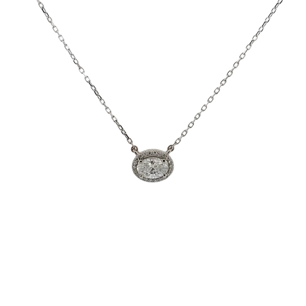 IGI Lab Oval Diamond Pendant Necklace