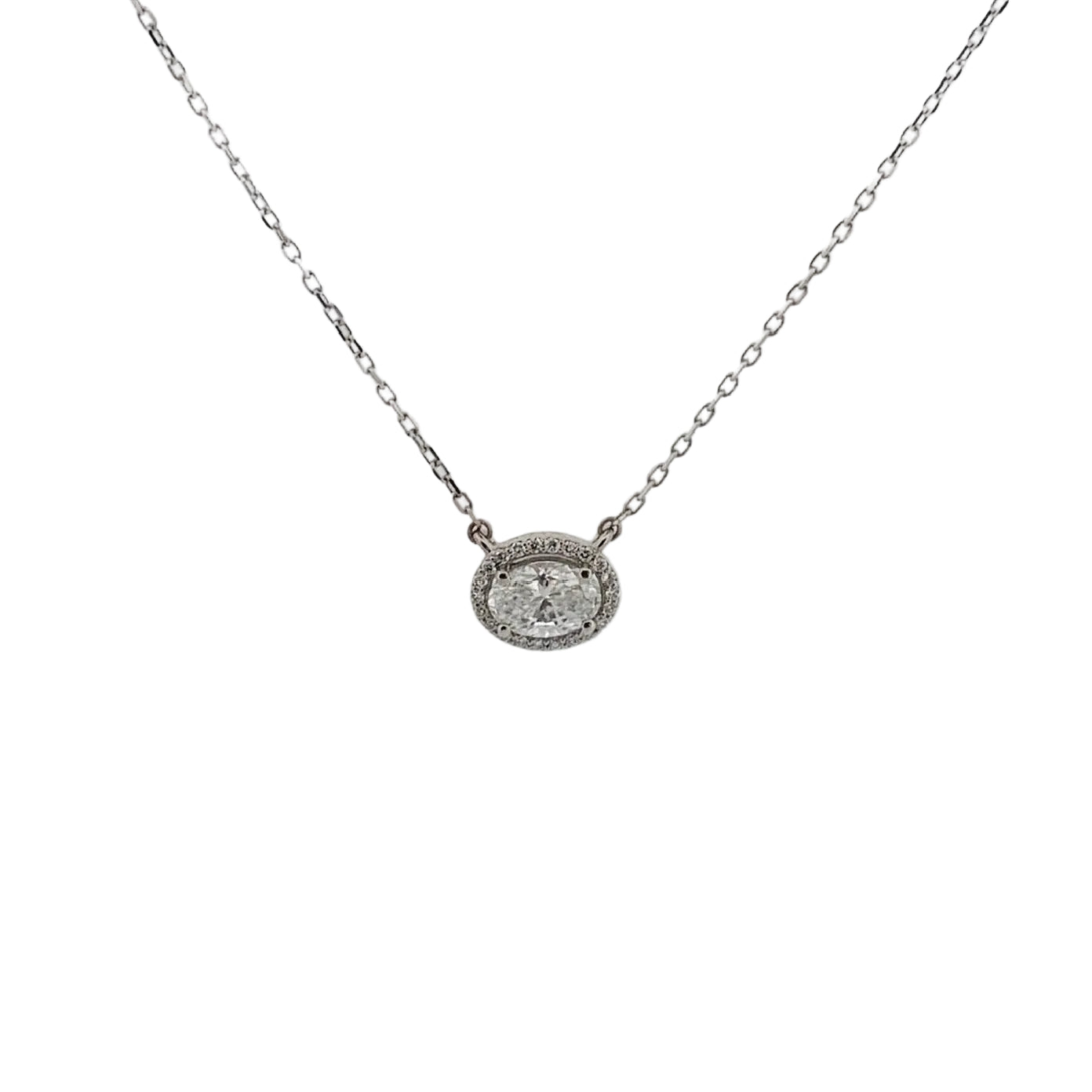 IGI Lab Oval Diamond Pendant Necklace