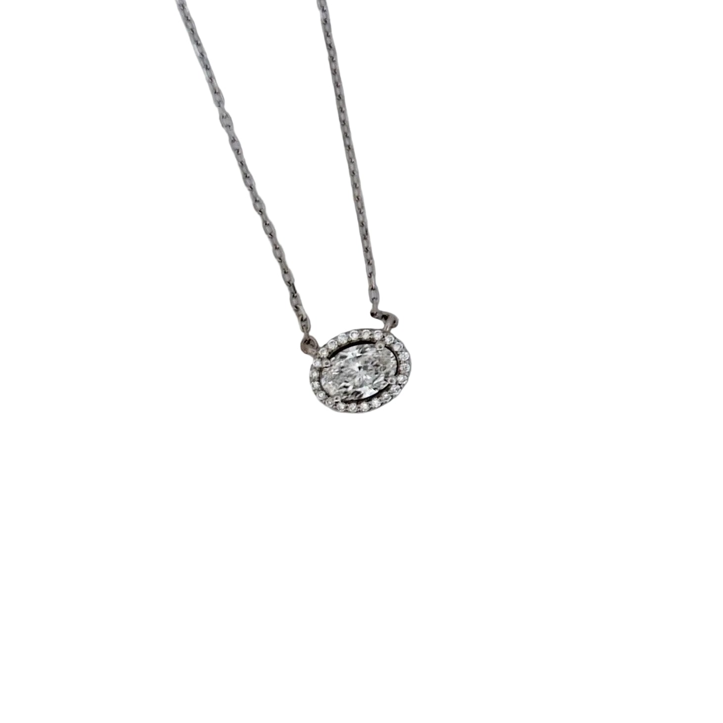 IGI Lab Oval Diamond Pendant Necklace