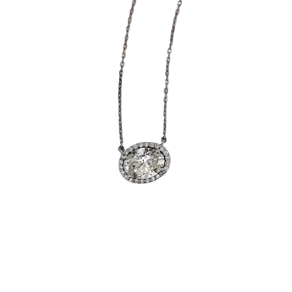 IGI Lab Oval Diamond Pendant Necklace