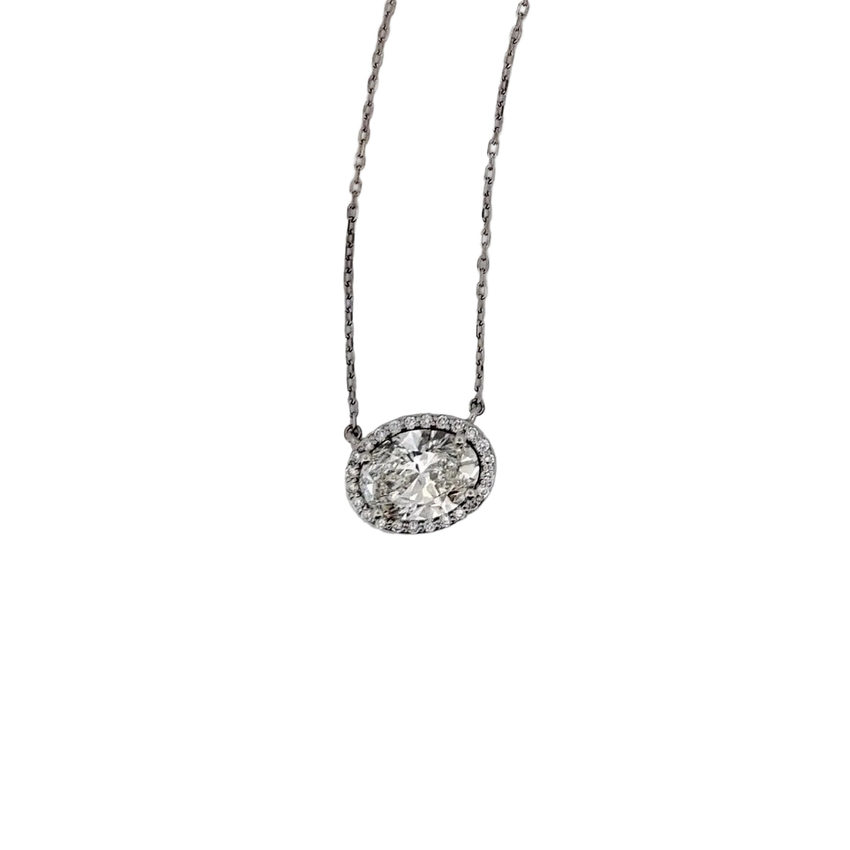 IGI Lab Oval Diamond Pendant Necklace
