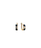 Three-Stone Sapphire and Diamond Hoop Earrings