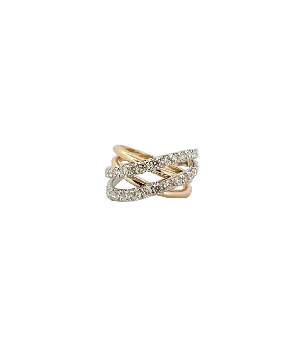 Double Diamond Crossover Ring