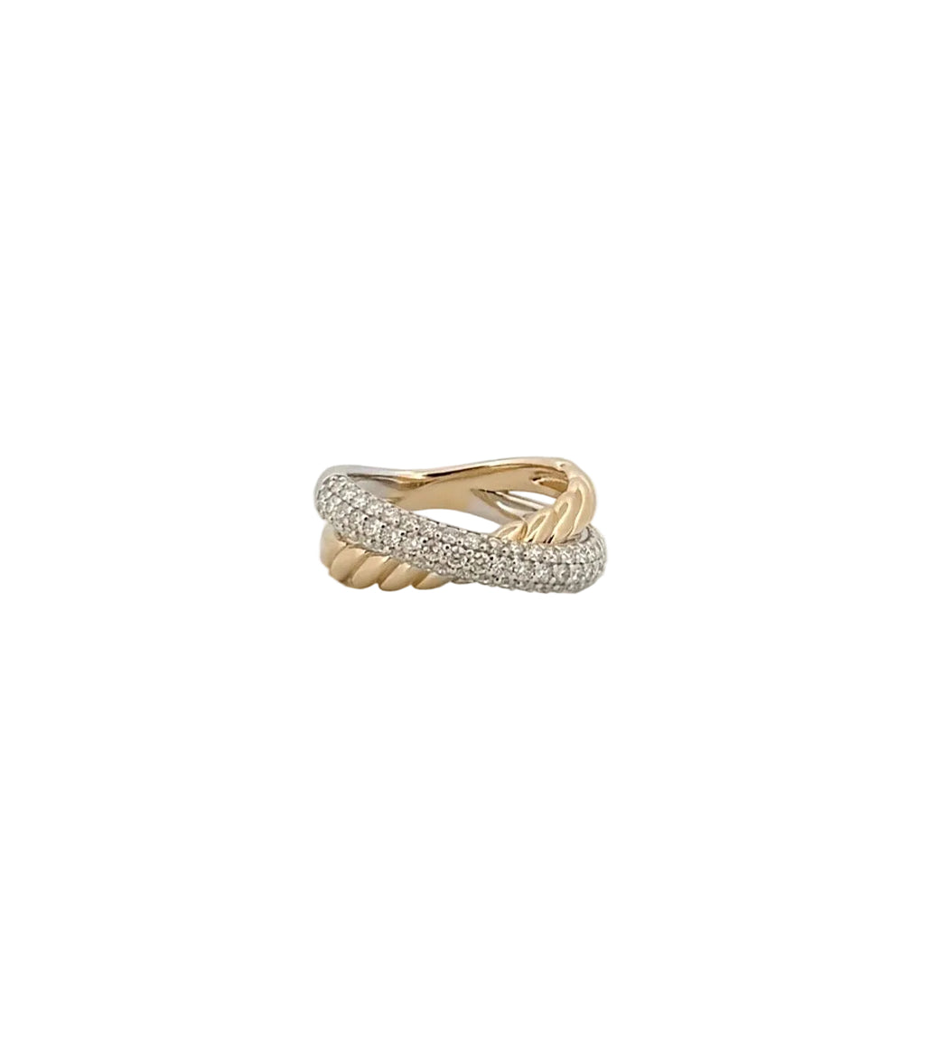 Diamond Criss-Cross Rope Ring