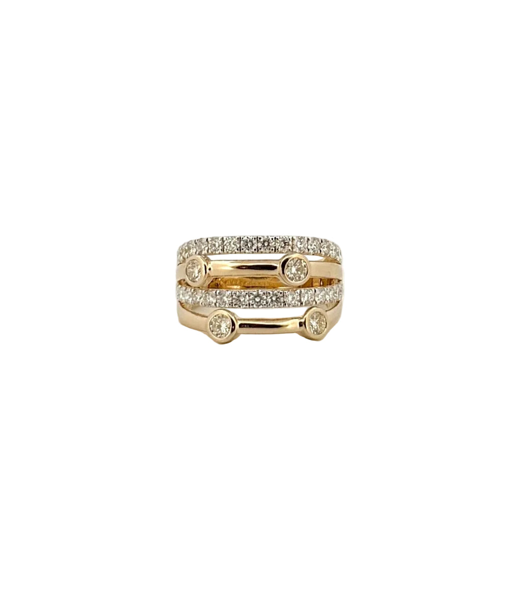 Pavé and Bezel Set Diamond Cocktail Ring - PREORDER