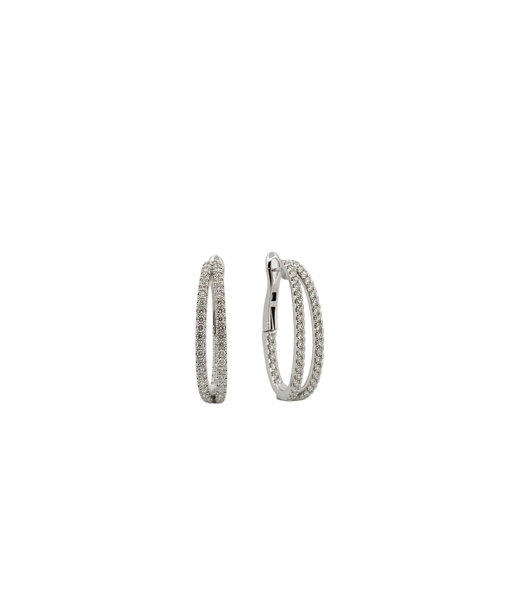 Double Hoop Diamond Earrings - PREORDER