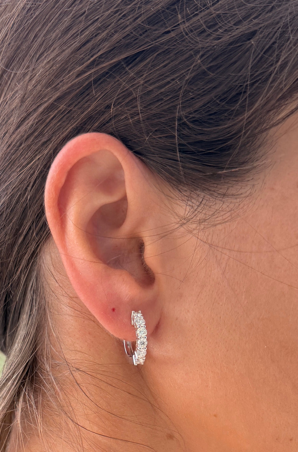 Medium Diamond Hoop Earrings