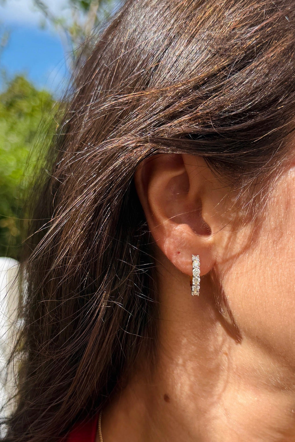 Medium Diamond Hoop Earrings