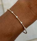 Round Diamond Station Flexible Bangle Bracelet
