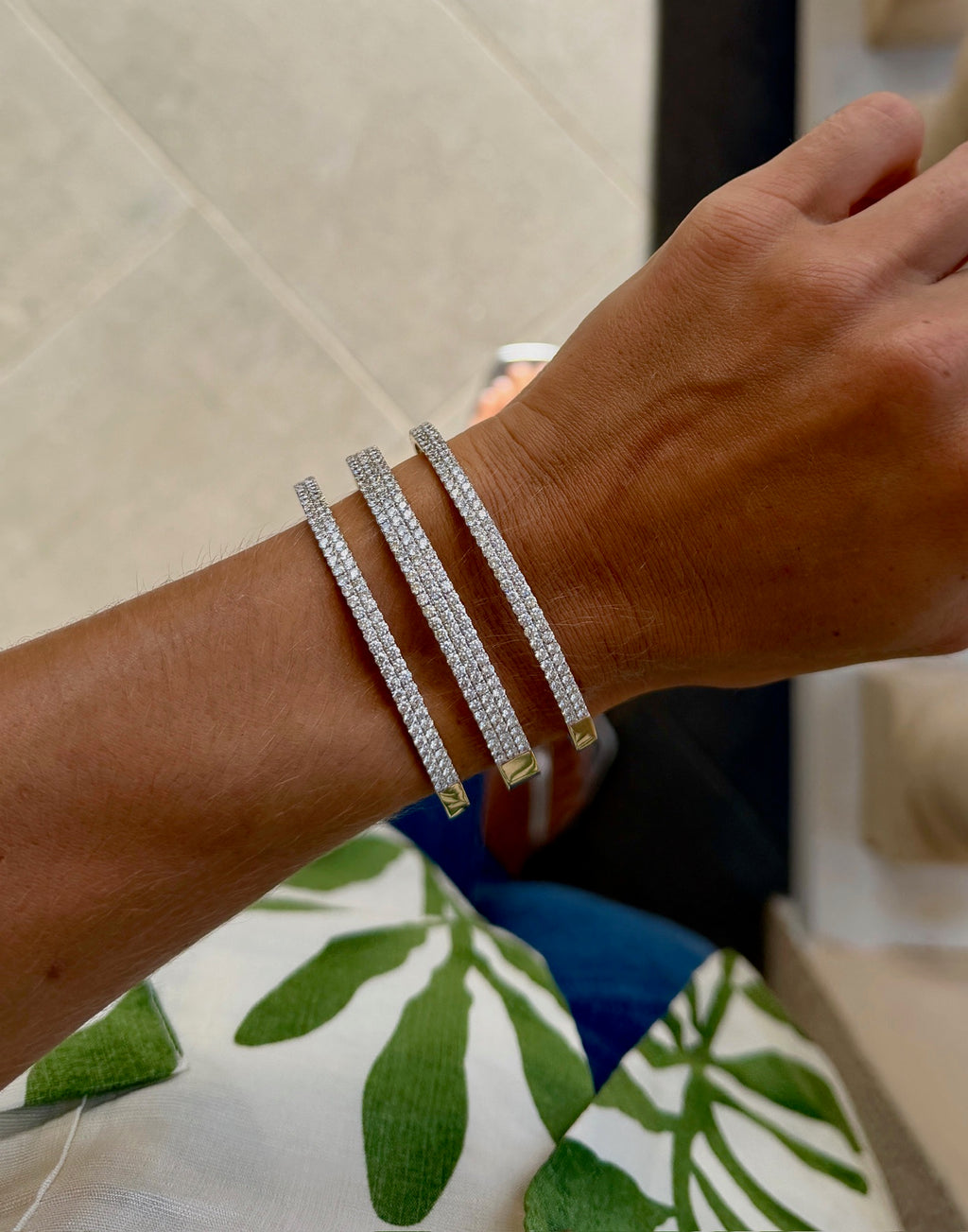 Three-Row Statement Diamond Cuff
