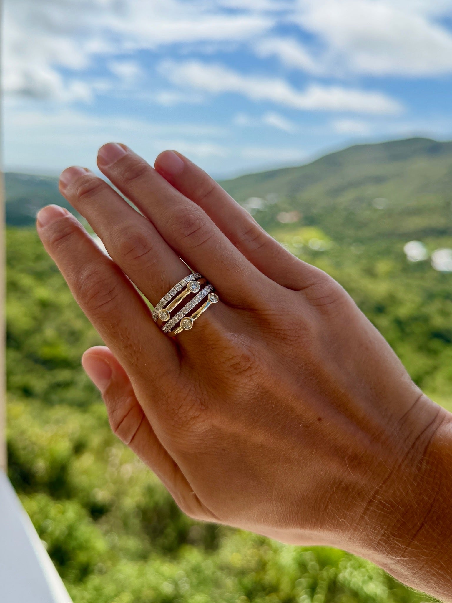 Pavé and Bezel Set Diamond Cocktail Ring - PREORDER