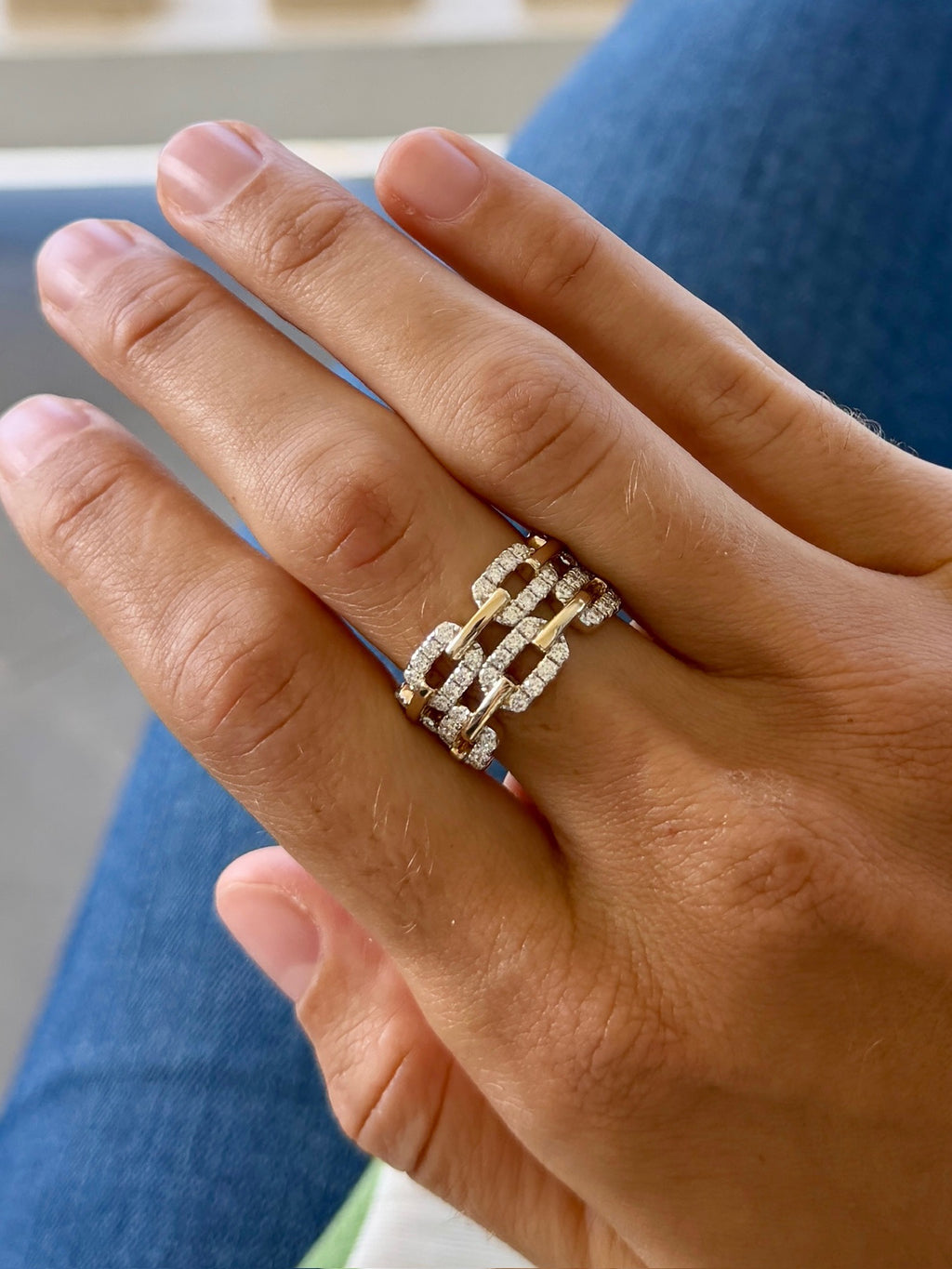 Diamond Chain Link Ring - PREORDER