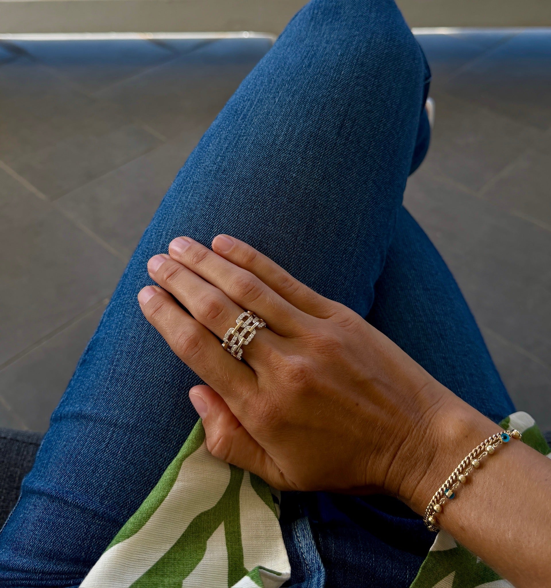 Diamond Chain Link Ring - PREORDER