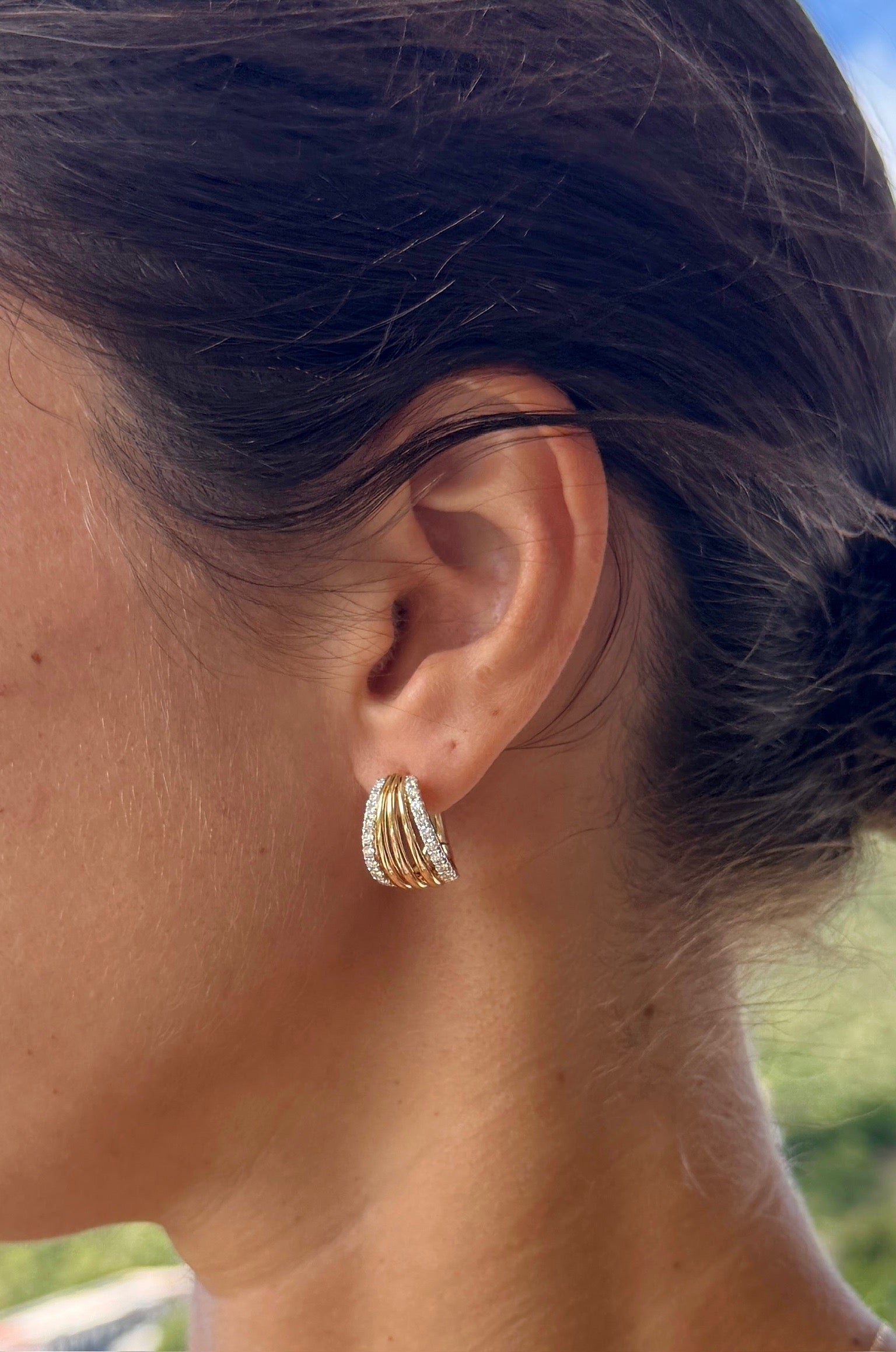Five Row Hoop Earrings