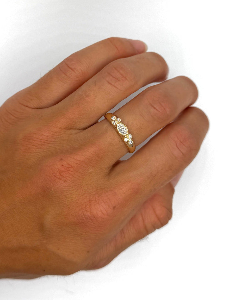 Milgrain Cluster Lab Diamond Ring